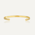 gold plated brass open bangle with clear zirconia-set ends