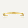 gold plated brass open bangle with clear zirconia-set ends