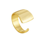 isolated front view of the smooth foldover ring on white