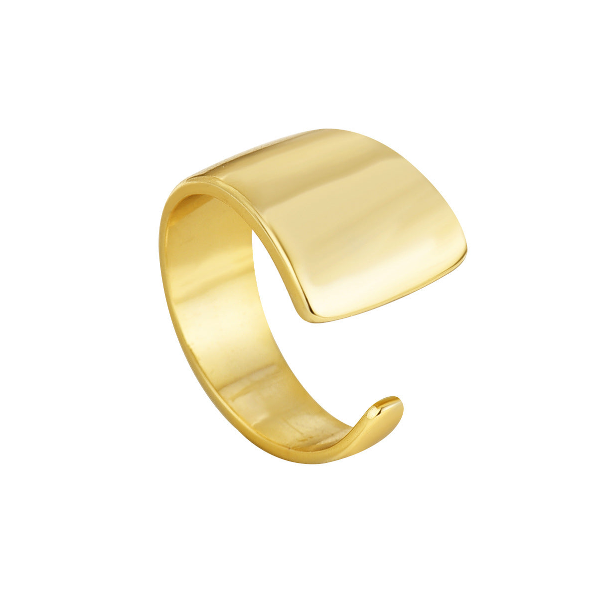 isolated front view of the smooth foldover ring on white