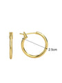 gold plated brass hoop earrings in 25 mm diameter