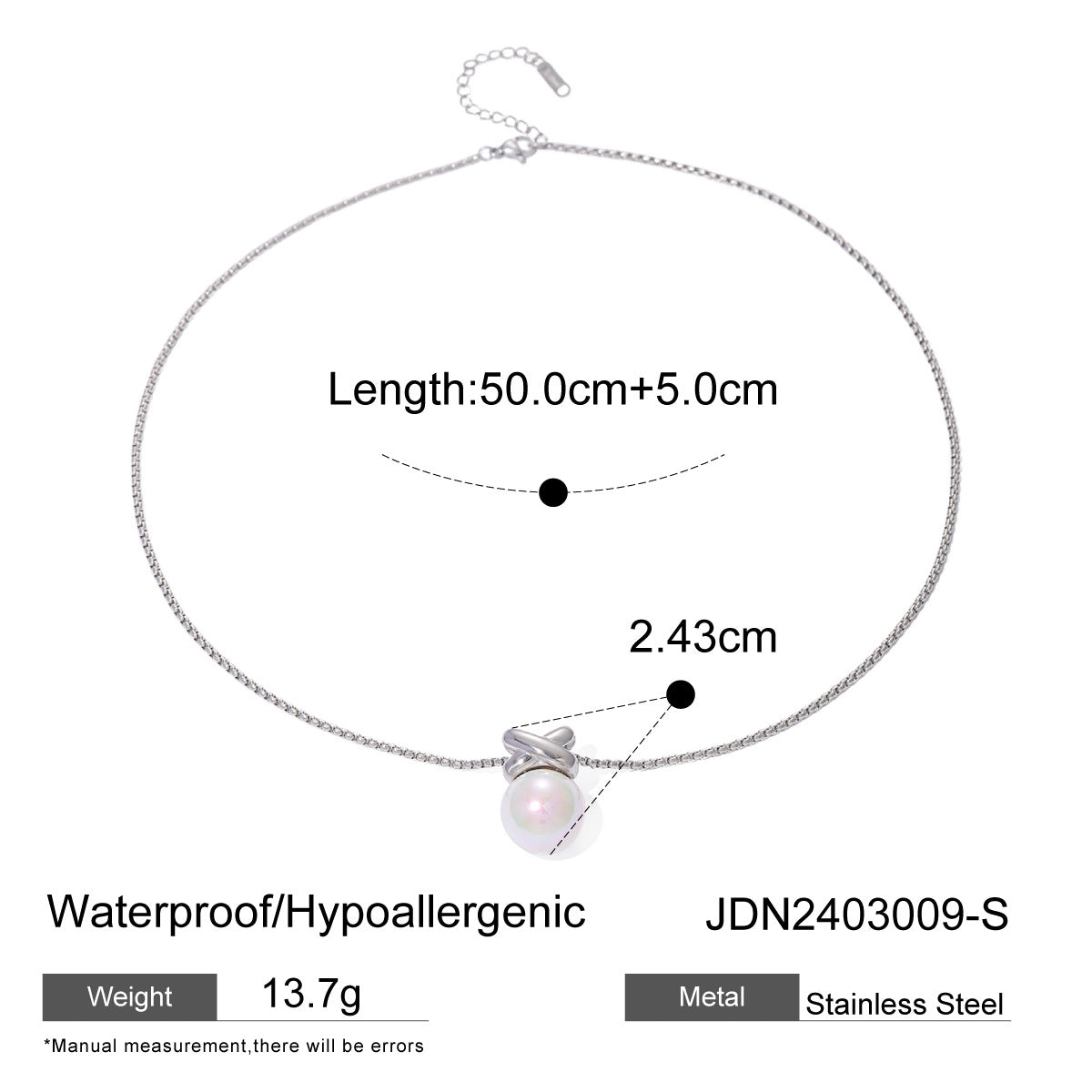Pearl-drop necklace reference image, not a selectable option in this listing