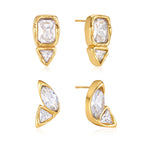 Both geometric stud designs against white
