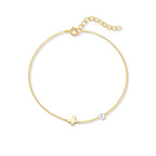 isolated 925 silver butterfly anklet with adjustable extension chain
