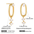 Oval link drop earring height and stone dimensions