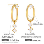 Oval link drop earring height and stone dimensions