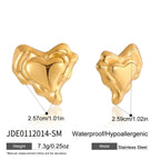 Gold-Tone Sculptural Heart Stainless Steel Stud Earrings variant reference