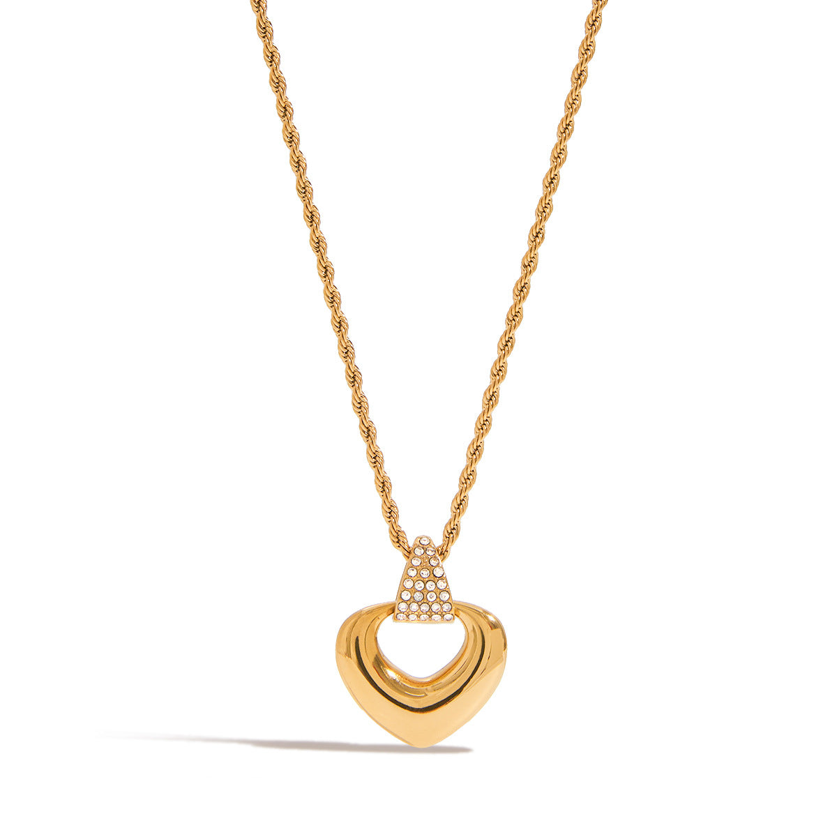 Gold-Tone Stainless Steel Heart Necklace Collection — alternate angle