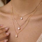 Close-up of round pear and oval pendant shapes