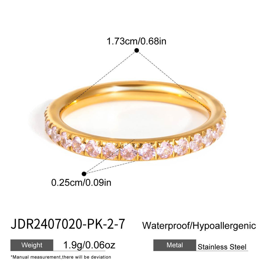 Light pink stone gold-tone ring