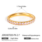 Light pink stone gold-tone ring