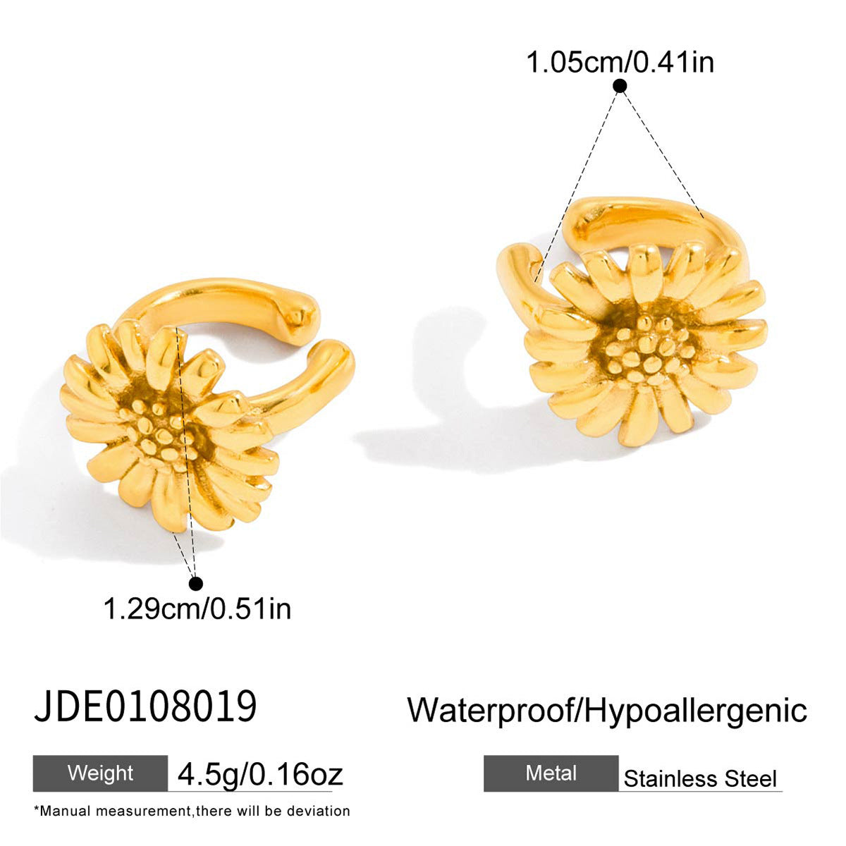 Gold-Tone Floral Stainless Steel Earring Collection additional style reference