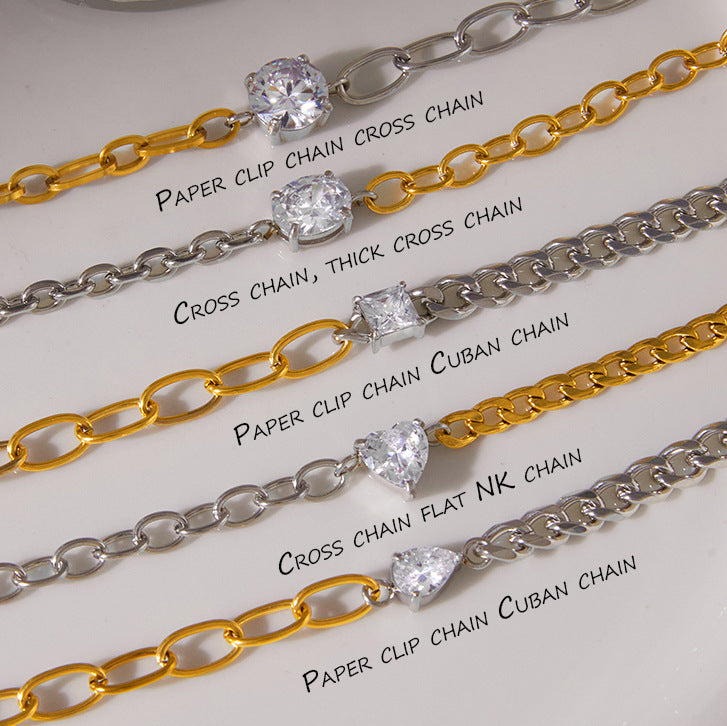 Five mixed-chain bracelet designs compared