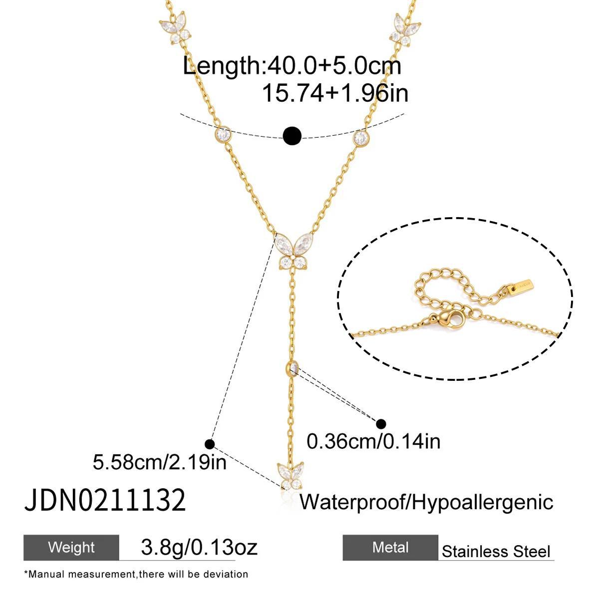 Gold-Tone Clear Accent Stainless Steel Necklace Collection construction detail