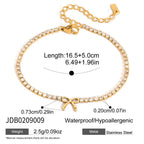 Horseshoe charm stone-row bracelet