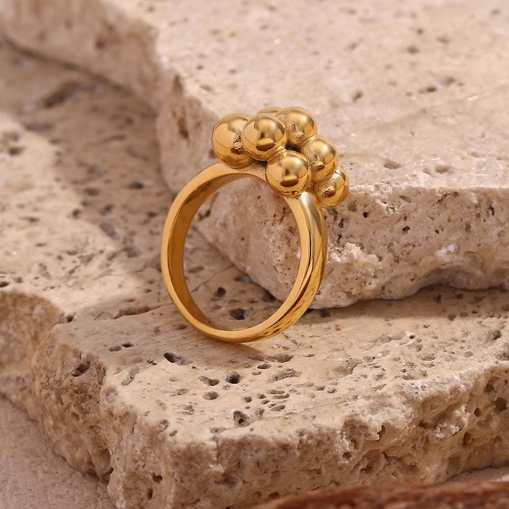 rear profile of the gold plated stainless steel bubble ring