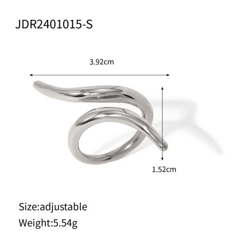 Curved open stainless steel ring dimensions