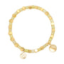 alternate isolated view of square bead bracelet with Family charm