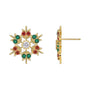 Front and side view of the open gold plated snowflake stud