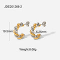 Twisted two-tone open hoops with measurement labels