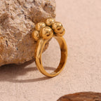 side angle of the raised polished bubble statement ring