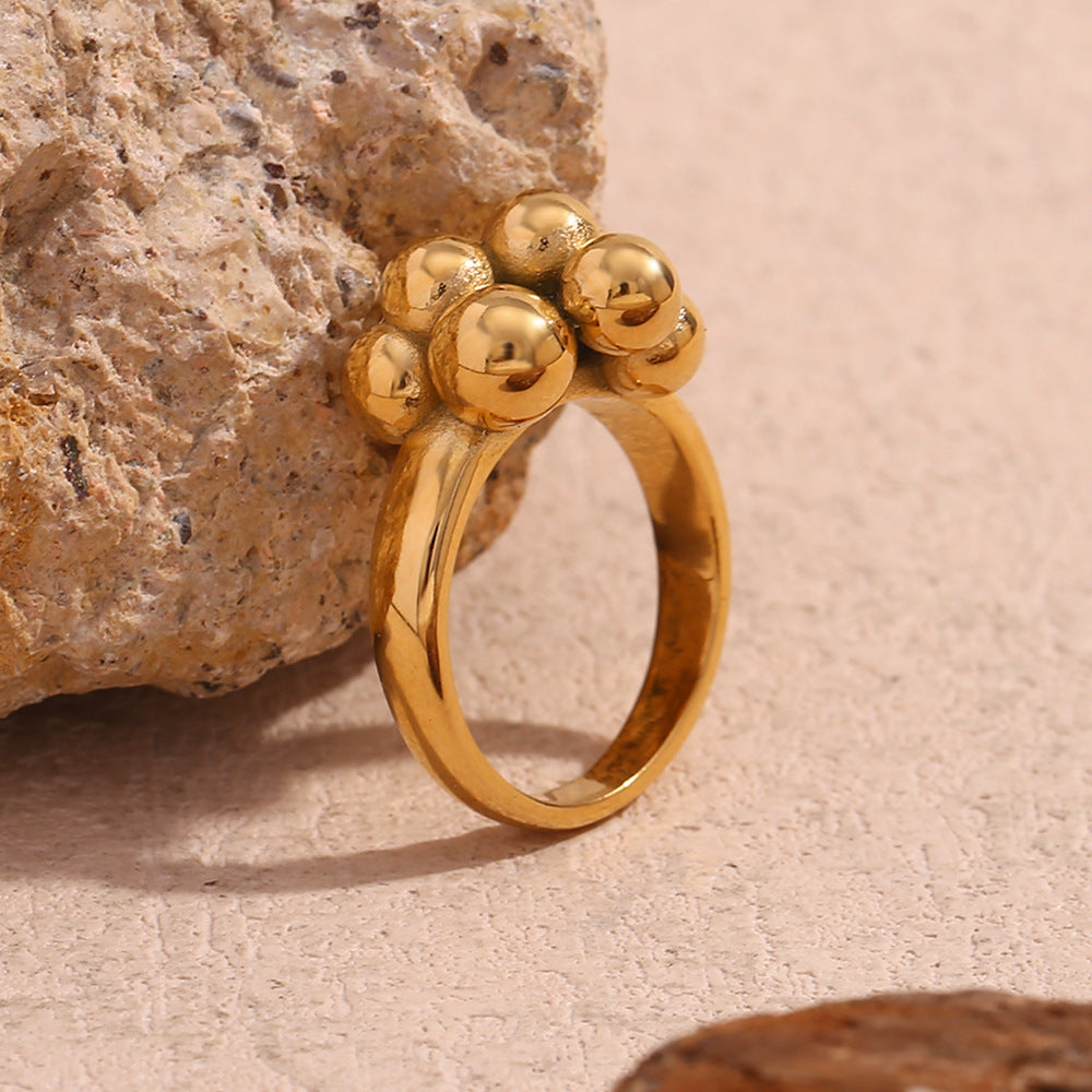 side angle of the raised polished bubble statement ring