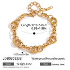 Gold tone twisted link bracelet length and extension