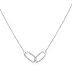 925 Sterling Silver Interlocking Oval Link Necklace — silver oval links and fine chain