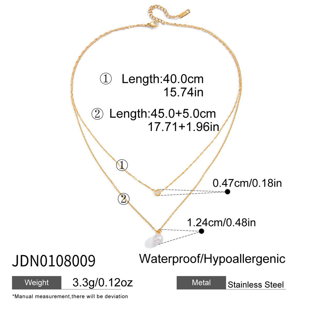 Gold-Tone Clear Accent Stainless Steel Pendant Necklace Collection size and proportion reference