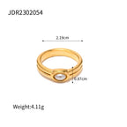 Double-band ring face width and accent measurements