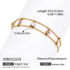 Pink and clear double-chain bracelet close-up
