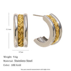 braided triple-band C-hoop earring dimensions and weight
