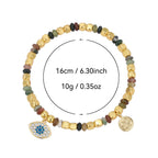 Indian agate evil eye bracelet with listed 16 cm size and 10 g weight