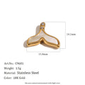Whale-tail charm with pale inlay dimensions
