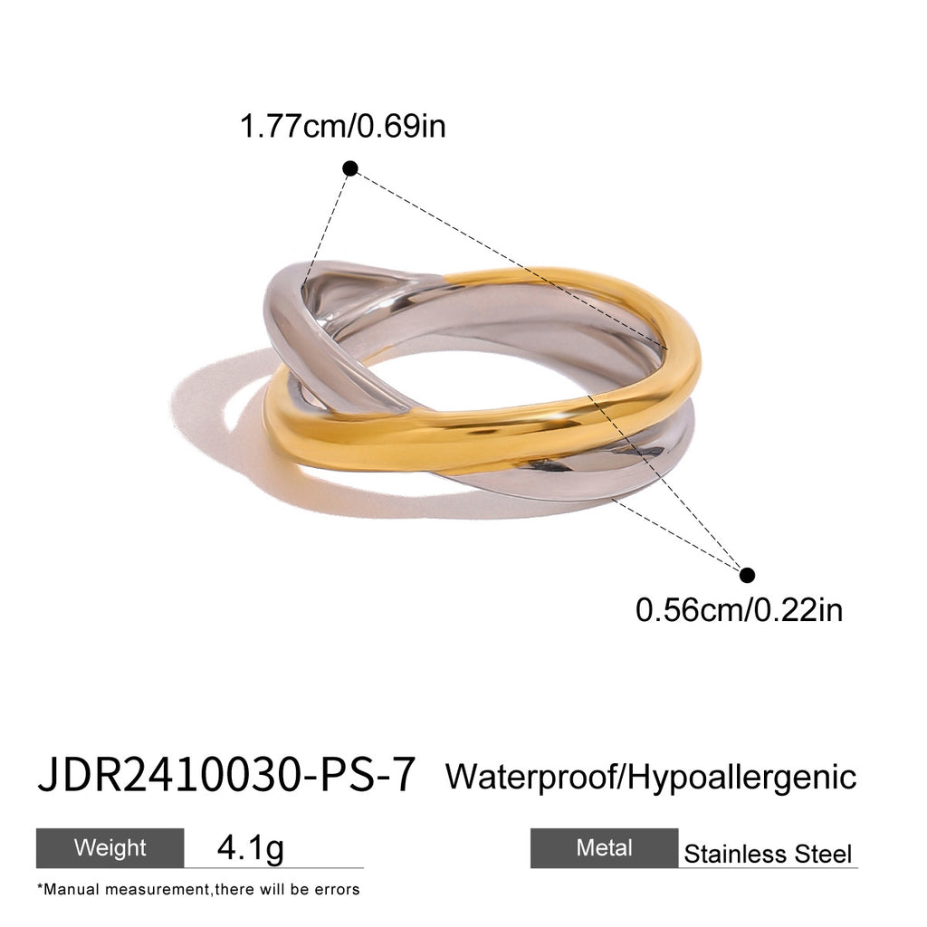 Stainless steel crossover ring showing face height