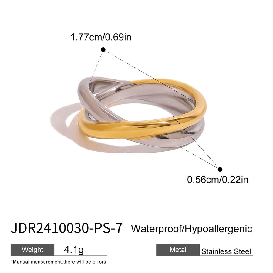Stainless steel crossover ring showing face height