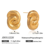 Textured oval swirl stud earrings