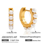 Imitation pearl huggie earrings product specification view
