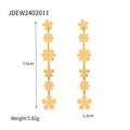 Gold-Tone Daisy Chain Stainless Steel Drop Earrings variant reference