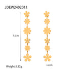 Gold-Tone Daisy Chain Stainless Steel Drop Earrings variant reference