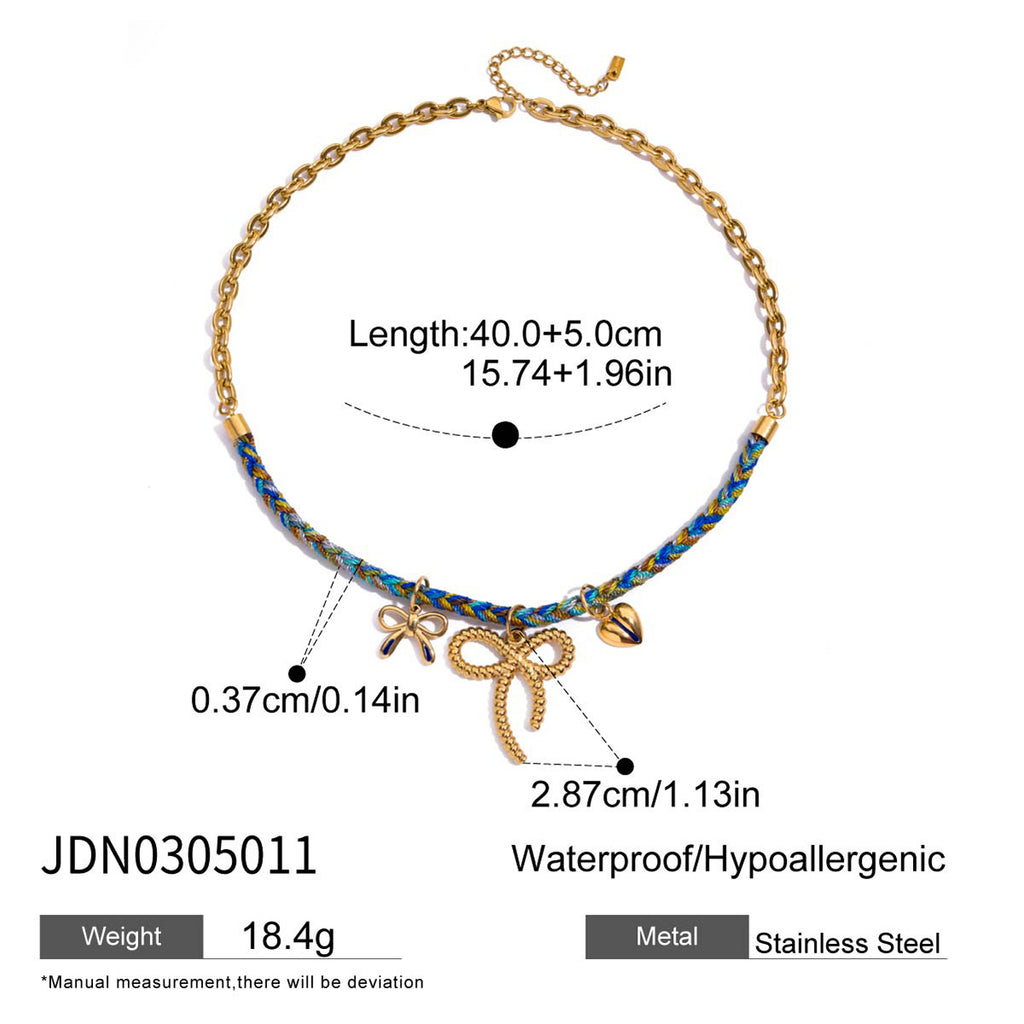 Gold-Tone Multicolor Bead Heart Stainless Steel Necklace Collection collection overview