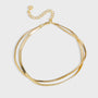 gold plated brass double-strand snake chain anklet