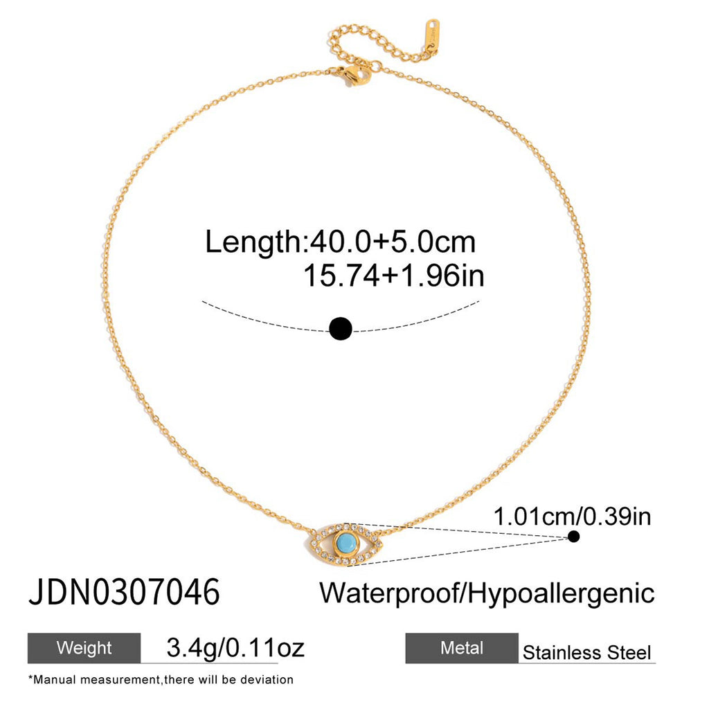 Gold-Tone Evil Eye Stainless Steel Necklace and Earring Collection variant reference