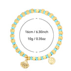 shell charm cube bead bracelet with listed 16 cm size and 10 g weight