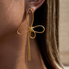 Butterfly Fringe and Star Drop Stainless Steel Earrings — butterfly wire fringe earring option