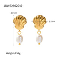 Gold Plated Freshwater Pearl Shell Drop Earrings – product view 5