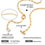 Paperclip lariat length and rectangular accent diagram