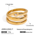 Wholesale Gold-Tone Stainless Steel Green Accent Open Ring Collection - finish detail