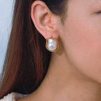 Stainless Steel Pearl-Look Earrings and Ring Collection – product view 2