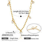 Stainless steel charm necklace length and clasp diagram